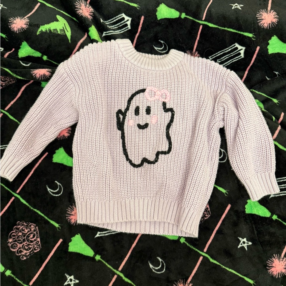 Kids Knitted Ghost Sweater - Lilac